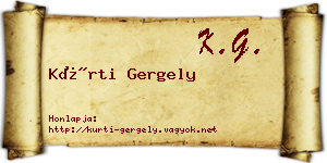 Kürti Gergely névjegykártya